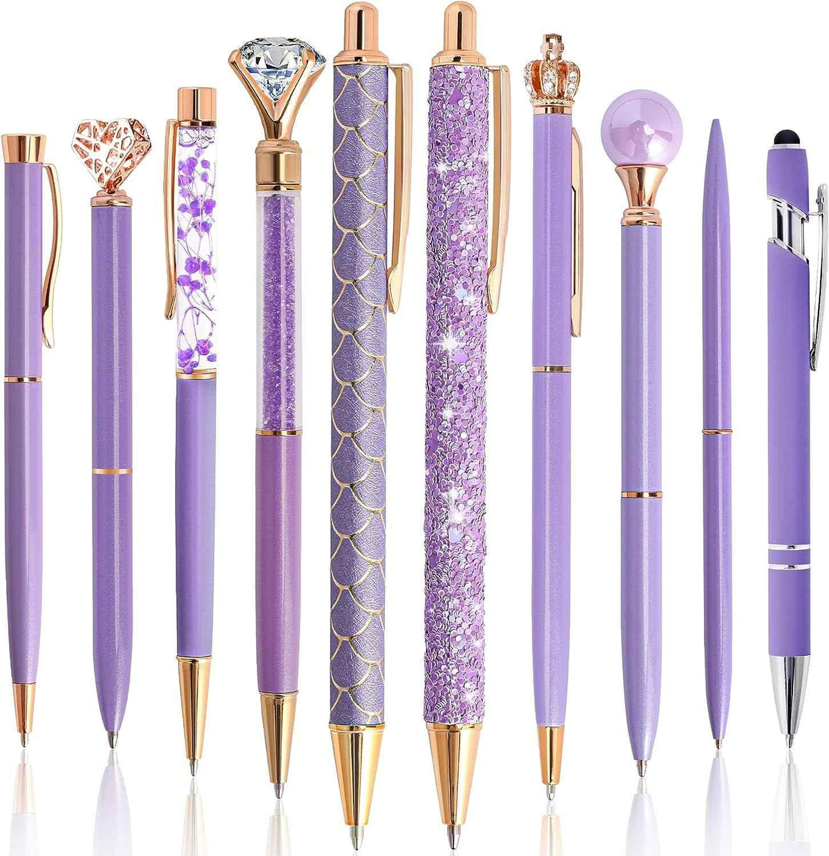 10Pcs Ballpoint Pens Set Party Favors for Kids Purple Pink Pens Gifts Purple